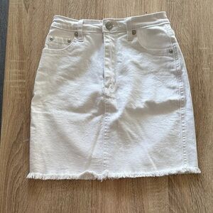 Classic White Denim Skirt